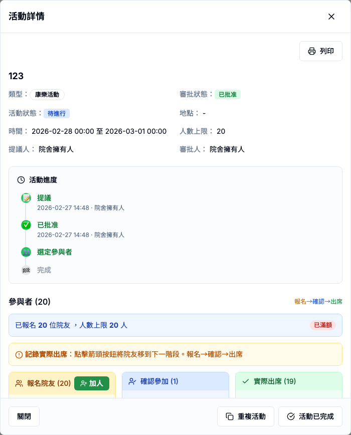 ANI 活動管理畫面 - 高風險 Button 總覽 位置參考