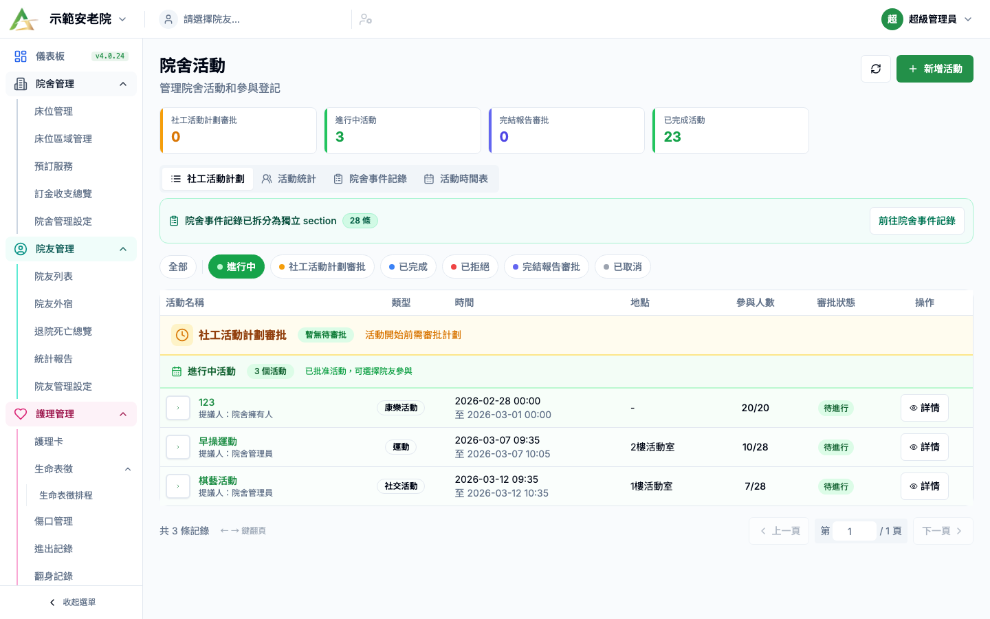 ANI 活動管理畫面